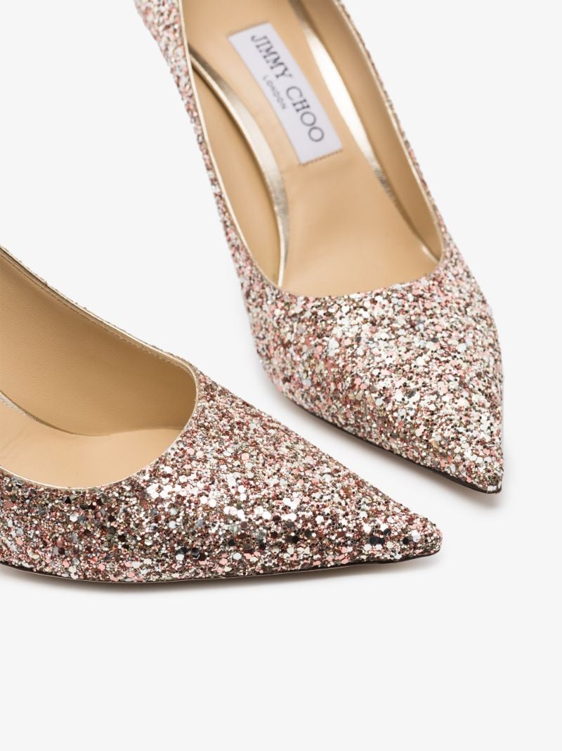 Pink Romy 85 Glitter Pumps