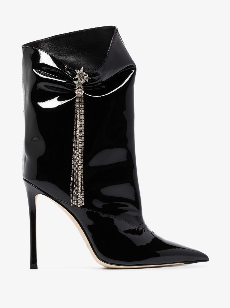 Black Oriel 110 Patent Leather Boots