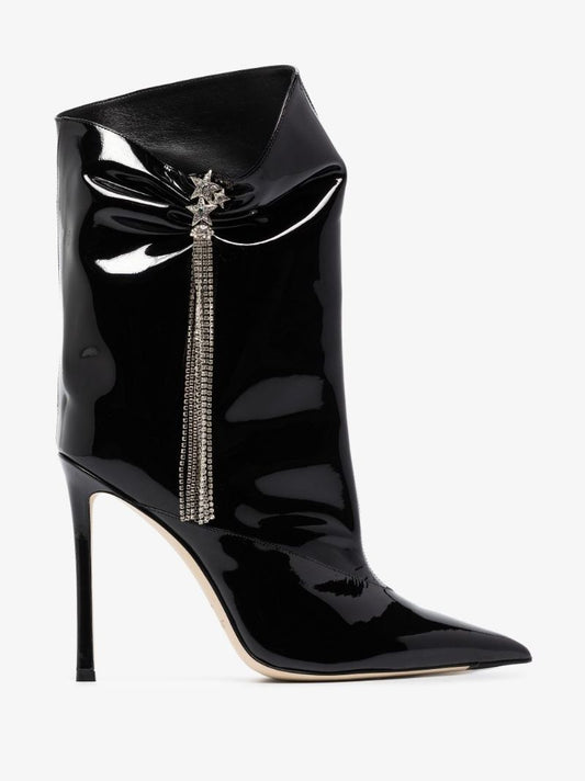 Black Oriel 110 Patent Leather Boots