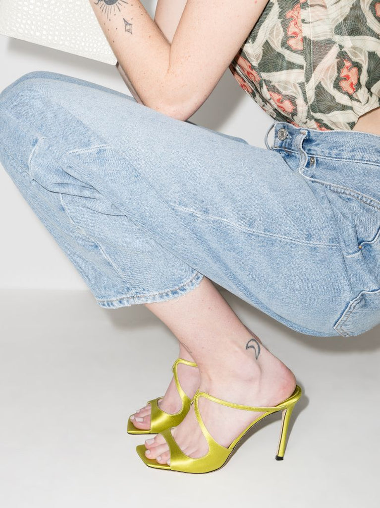 Green Anise 95 Satin Sandals