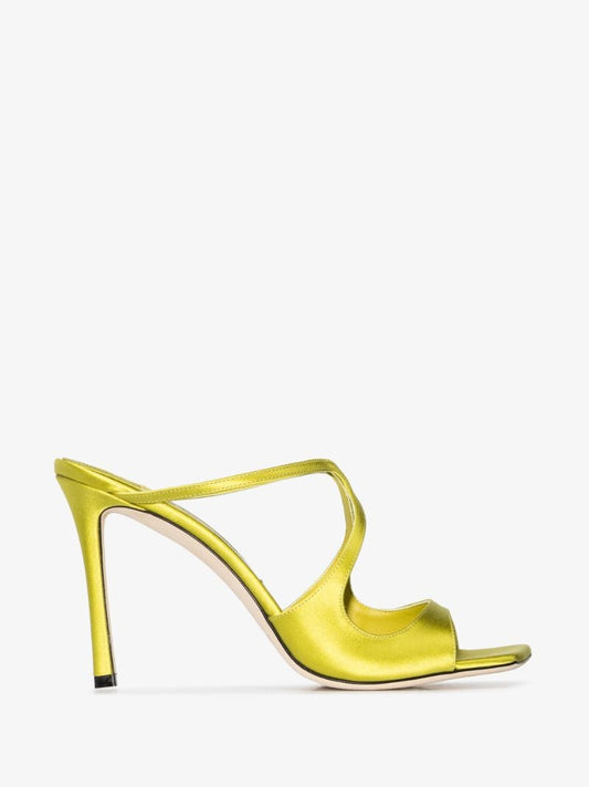 Green Anise 95 Satin Sandals