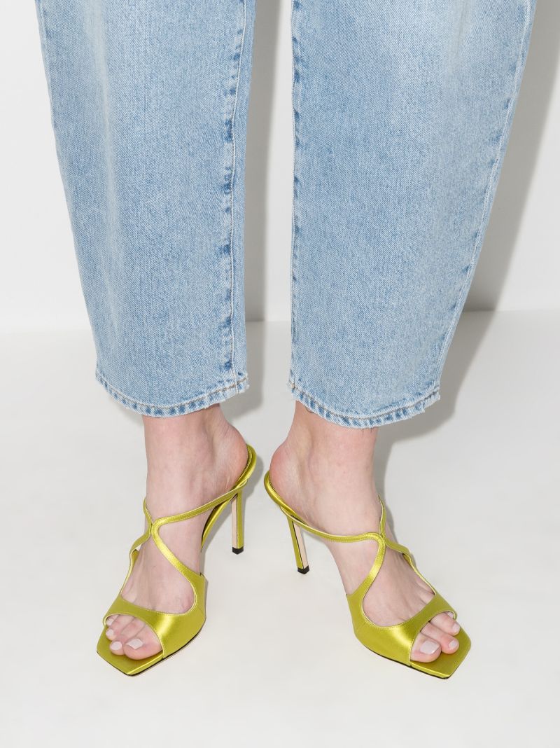 Green Anise 95 Satin Sandals