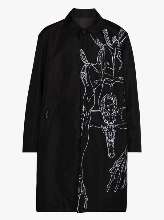 X Neon Genesis Evangelion Machine Print Coat