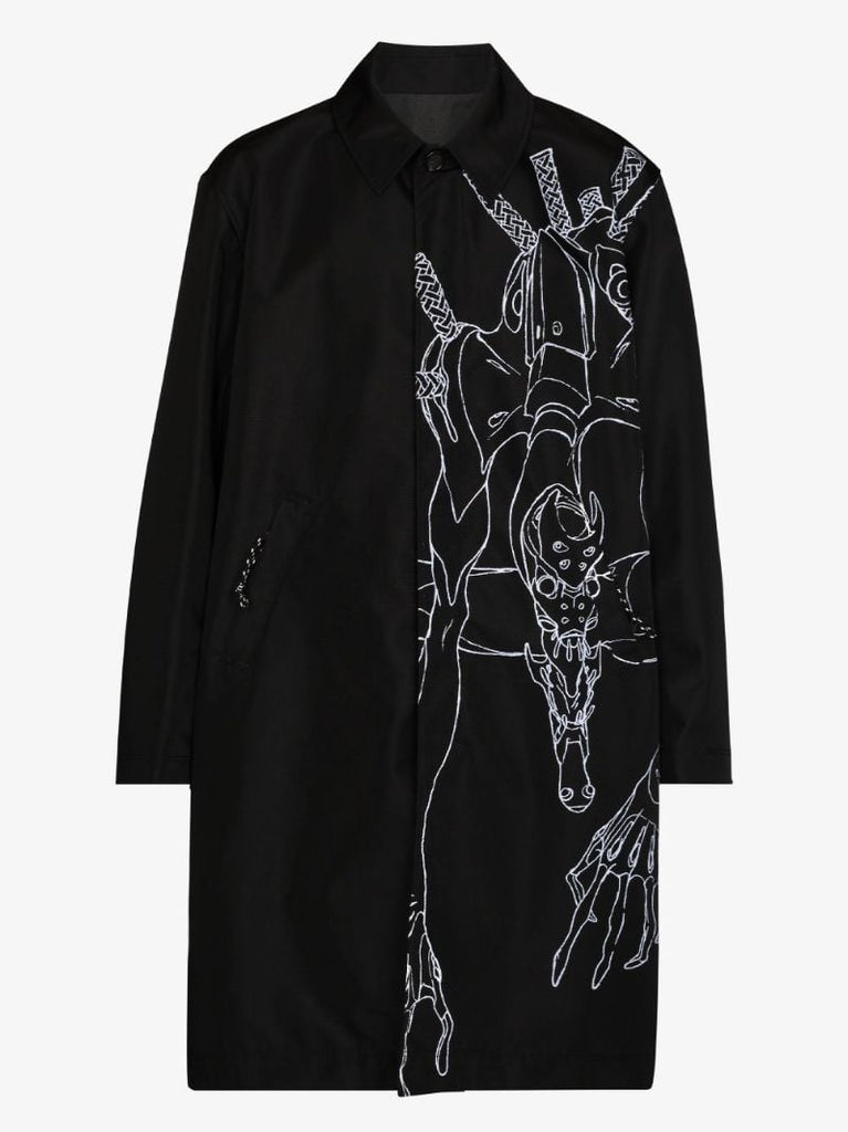 X Neon Genesis Evangelion Machine Print Coat