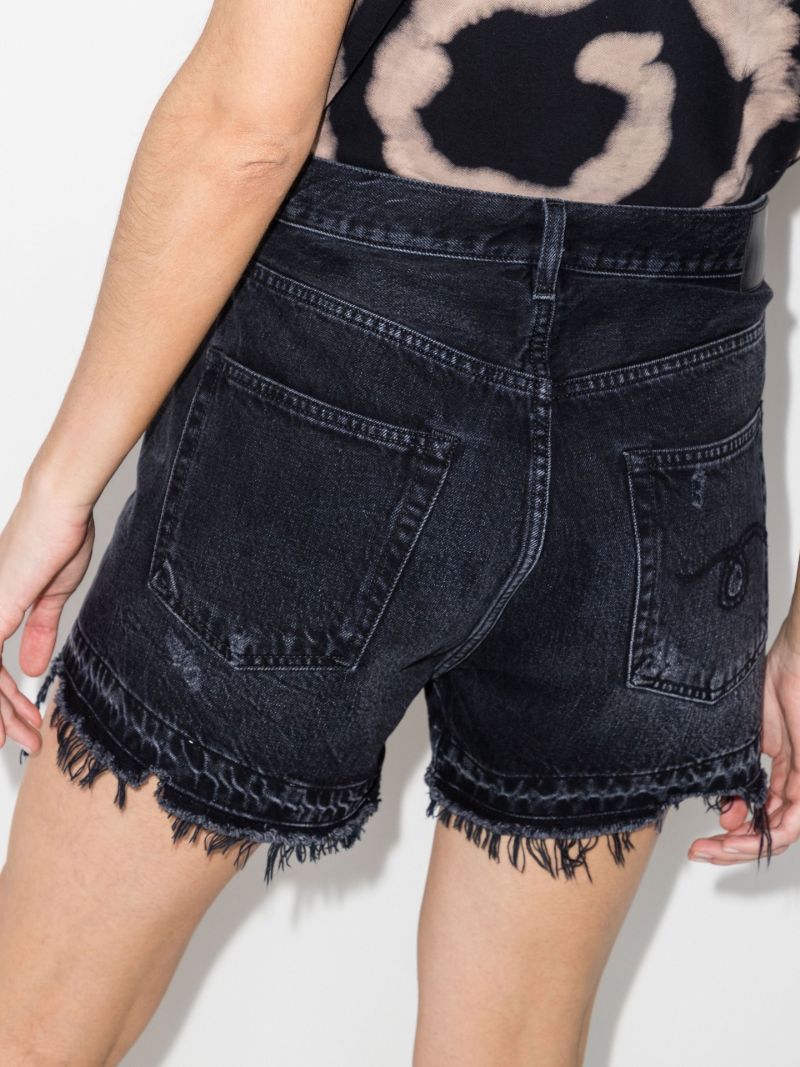 Asymmetric Waist Denim Shorts