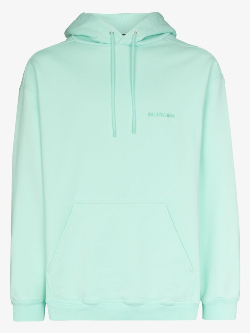 Green Logo Cotton Hoodie