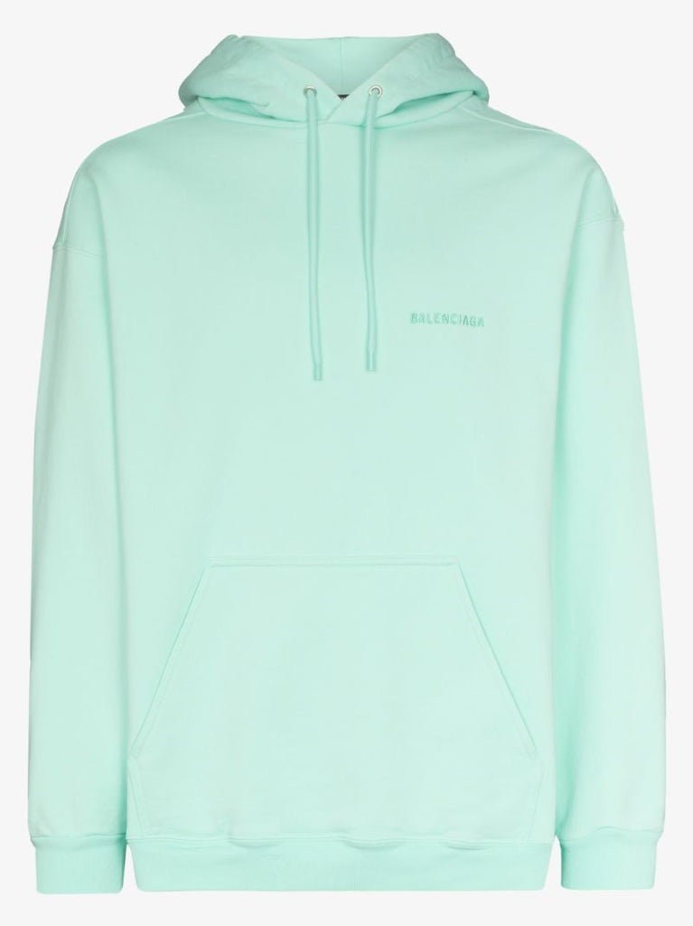 Green Logo Cotton Hoodie