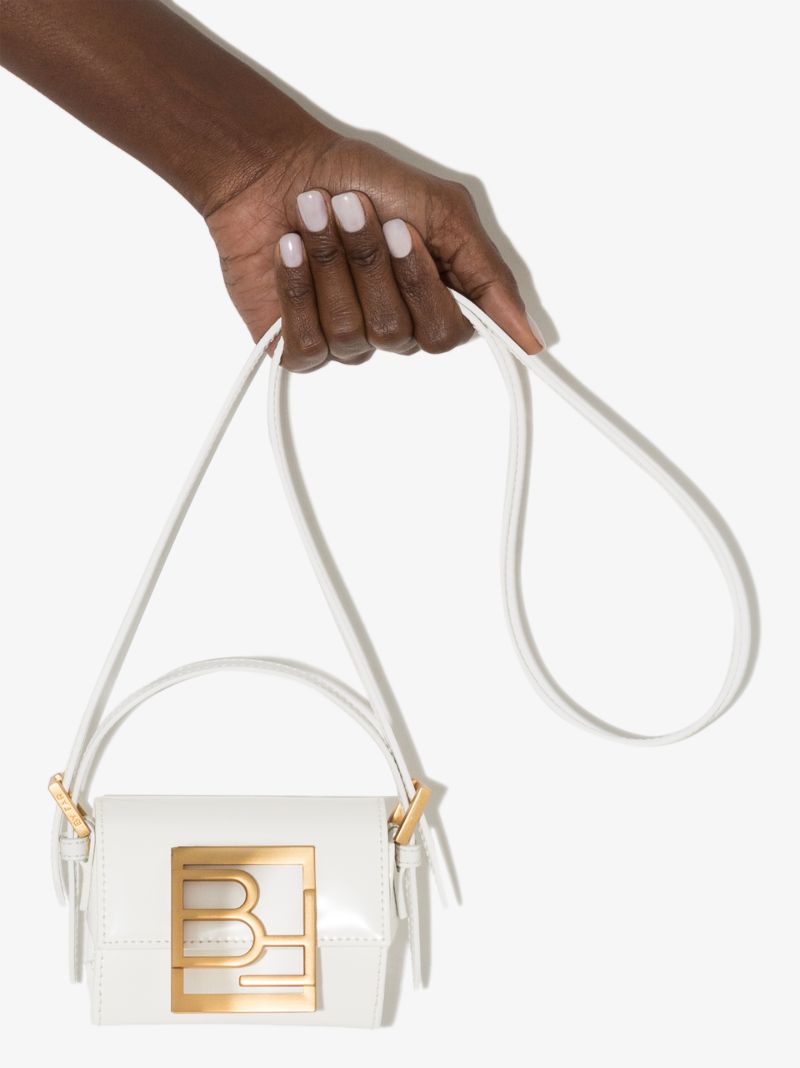White Fran Micro Leather Shoulder Bag