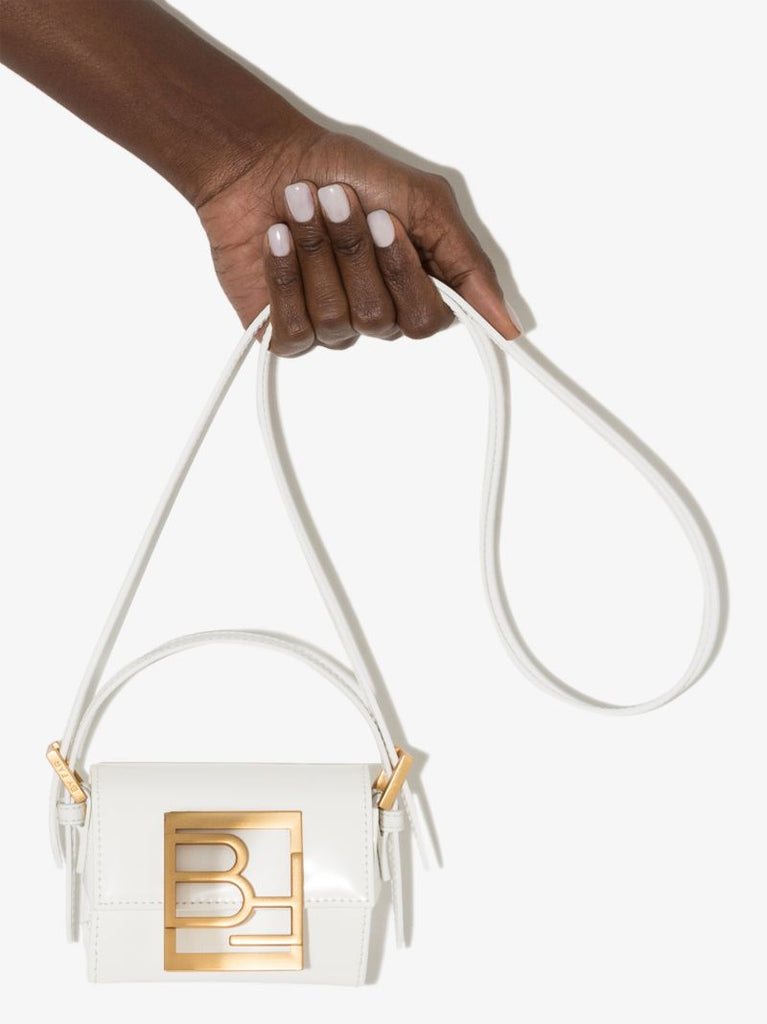 White Fran Micro Leather Shoulder Bag