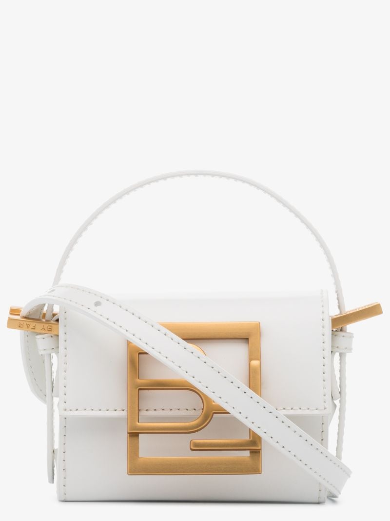 White Fran Micro Leather Shoulder Bag