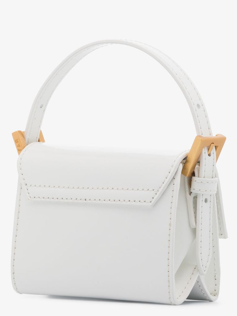 White Fran Micro Leather Shoulder Bag