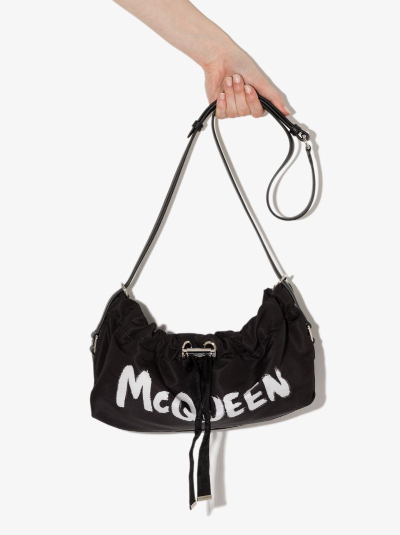 Black Bundle Graffiti Mini Cross Body Bag