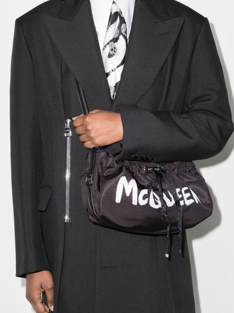 Black Bundle Graffiti Mini Cross Body Bag