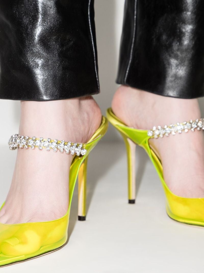 Neon Yellow Bing 65 Crystal Mules