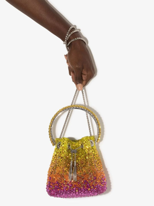 Multicoloured Bon Bon Crystal Bucket Bag