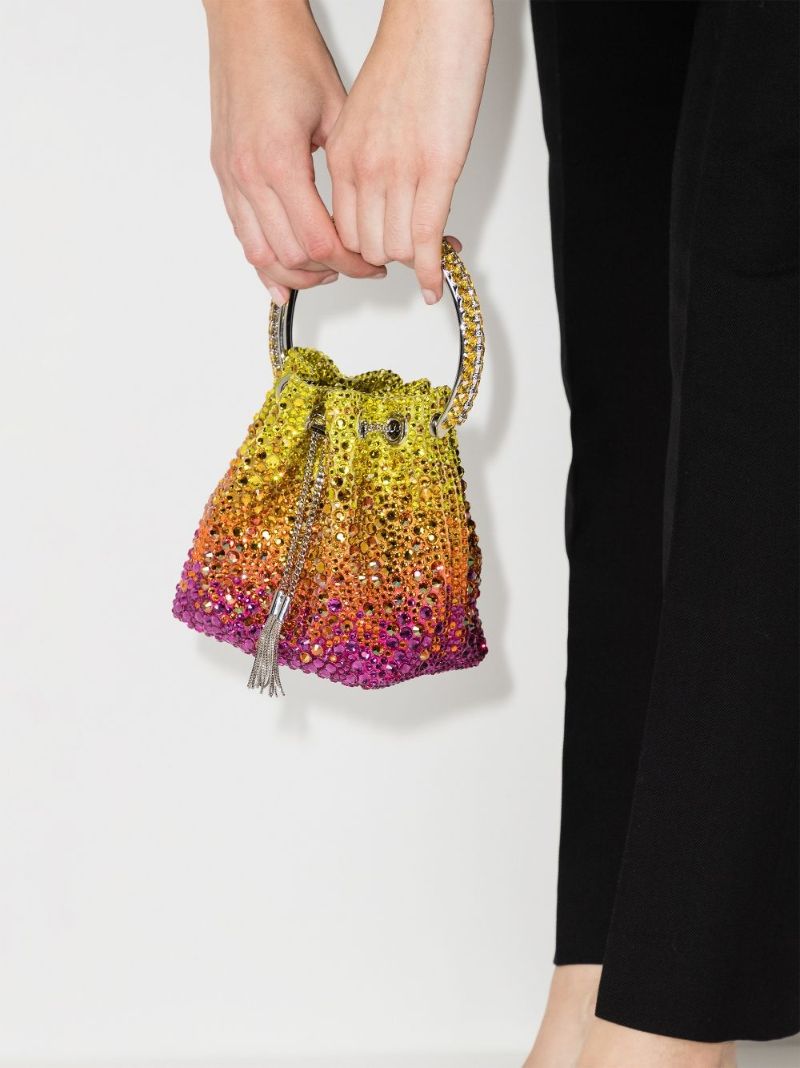 Multicoloured Bon Bon Crystal Bucket Bag