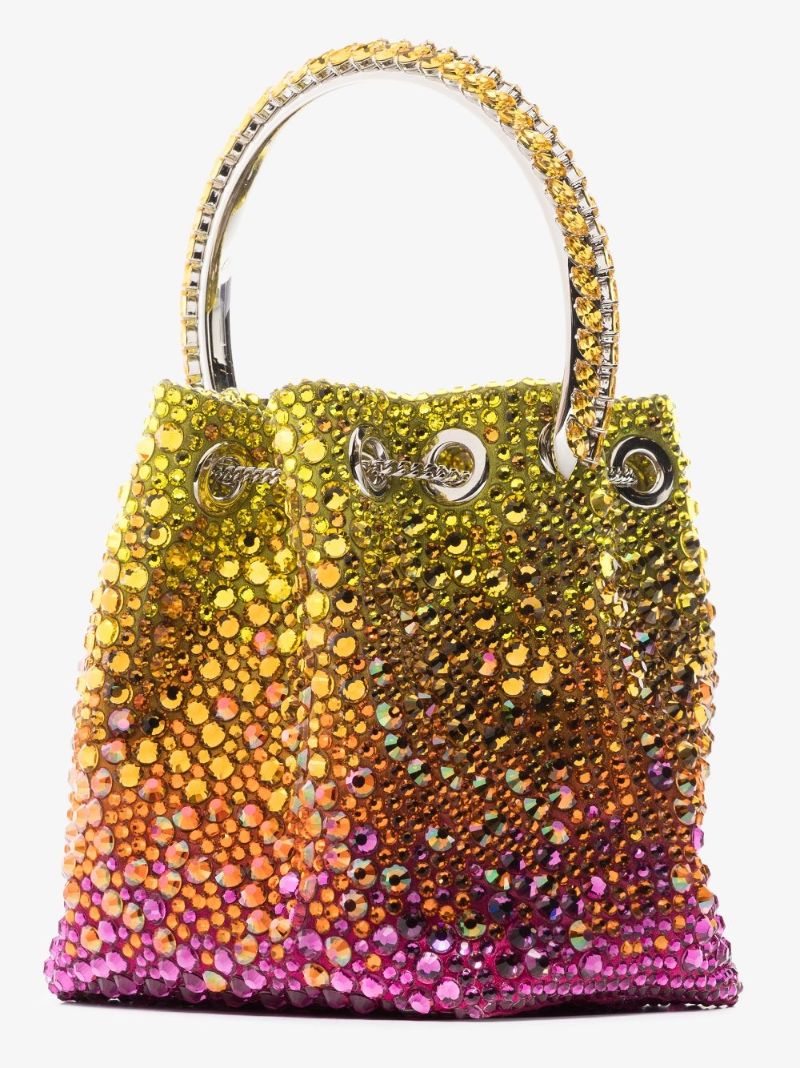 Multicoloured Bon Bon Crystal Bucket Bag