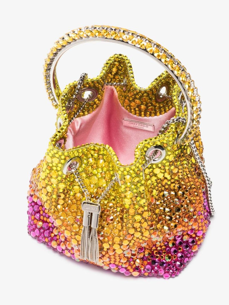 Multicoloured Bon Bon Crystal Bucket Bag