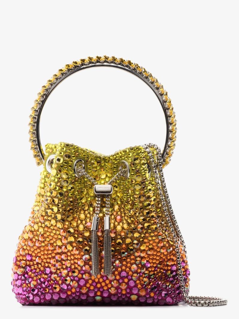 Multicoloured Bon Bon Crystal Bucket Bag