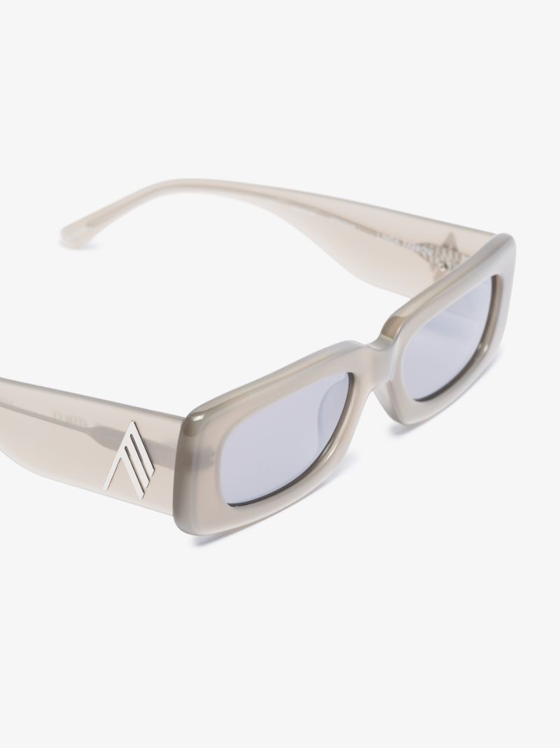 X the Attico Grey Mini Marfa Rectangular Sunglasses