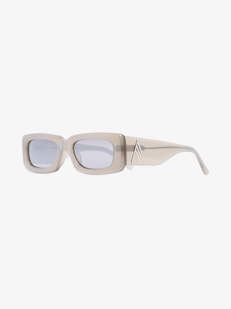X the Attico Grey Mini Marfa Rectangular Sunglasses