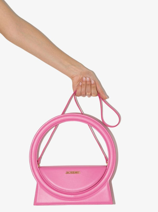 Pink Le Sac Rond Leather Shoulder Bag