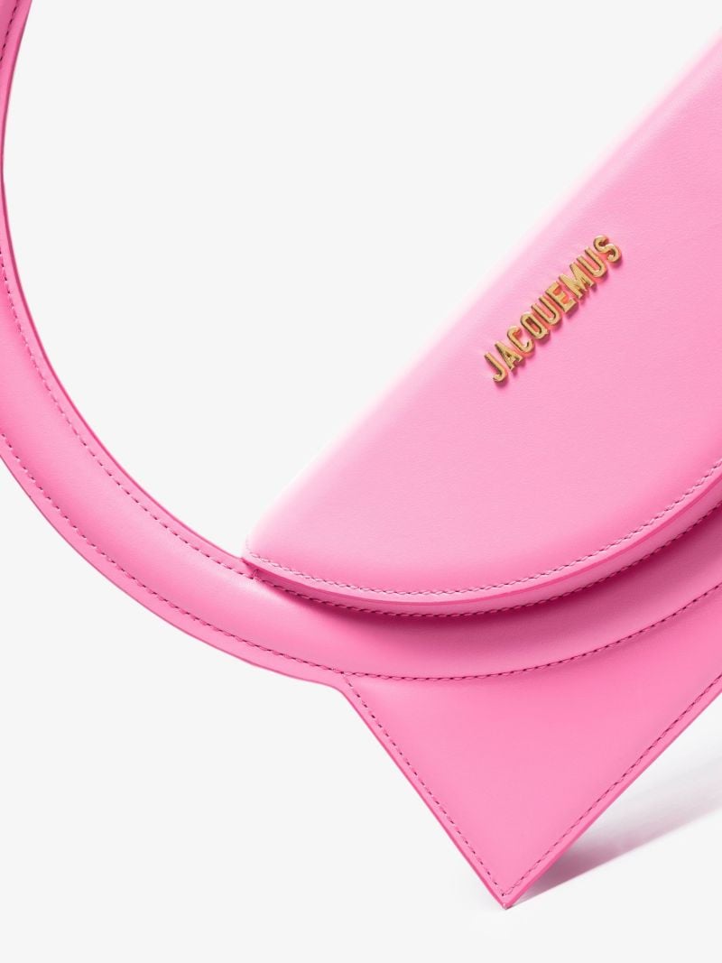 Pink Le Sac Rond Leather Shoulder Bag