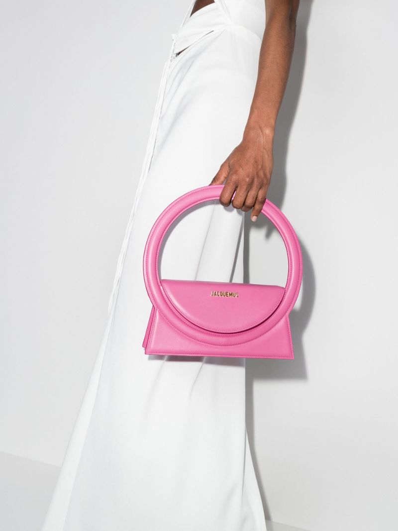 Pink Le Sac Rond Leather Shoulder Bag