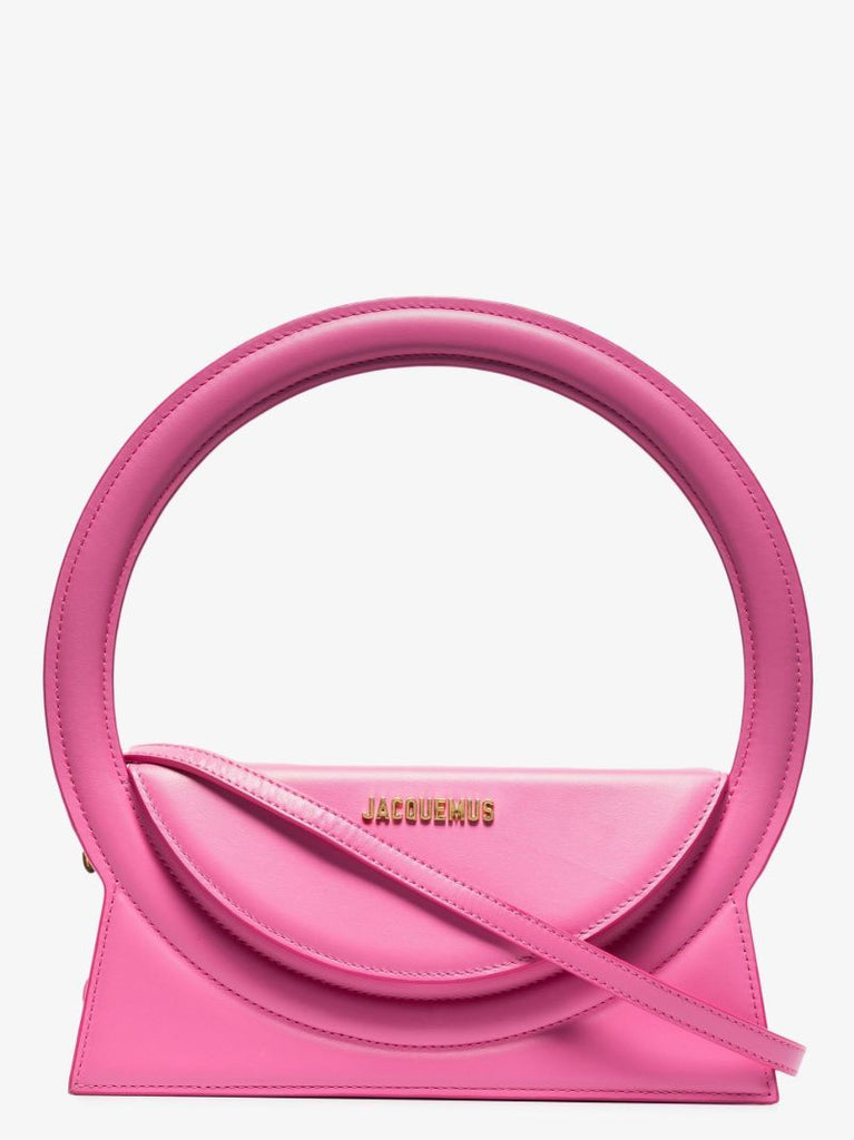 Pink Le Sac Rond Leather Shoulder Bag