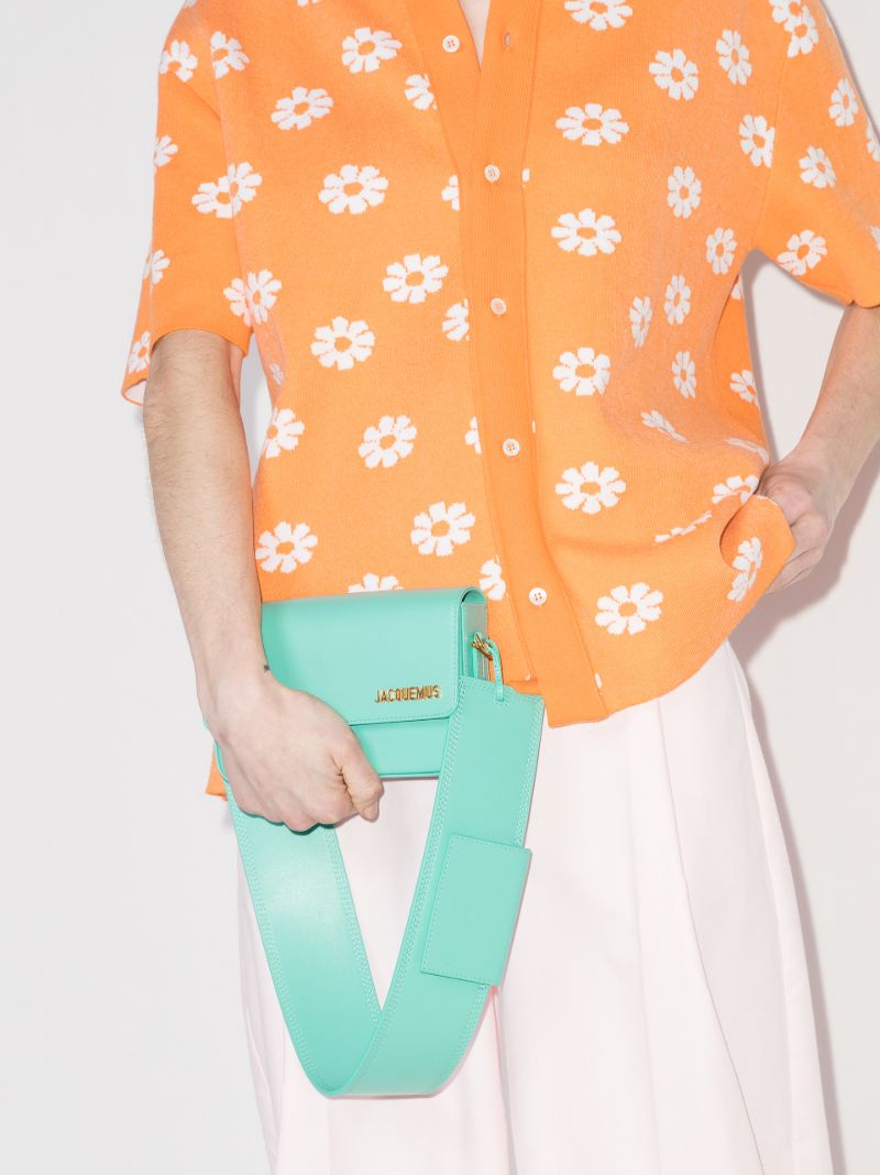 Green Le Carinu Leather Shoulder Bag