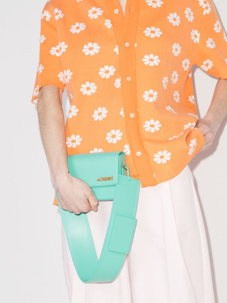 Green Le Carinu Leather Shoulder Bag