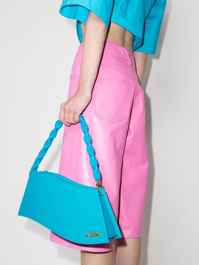 Blue La Vague Leather Shoulder Bag