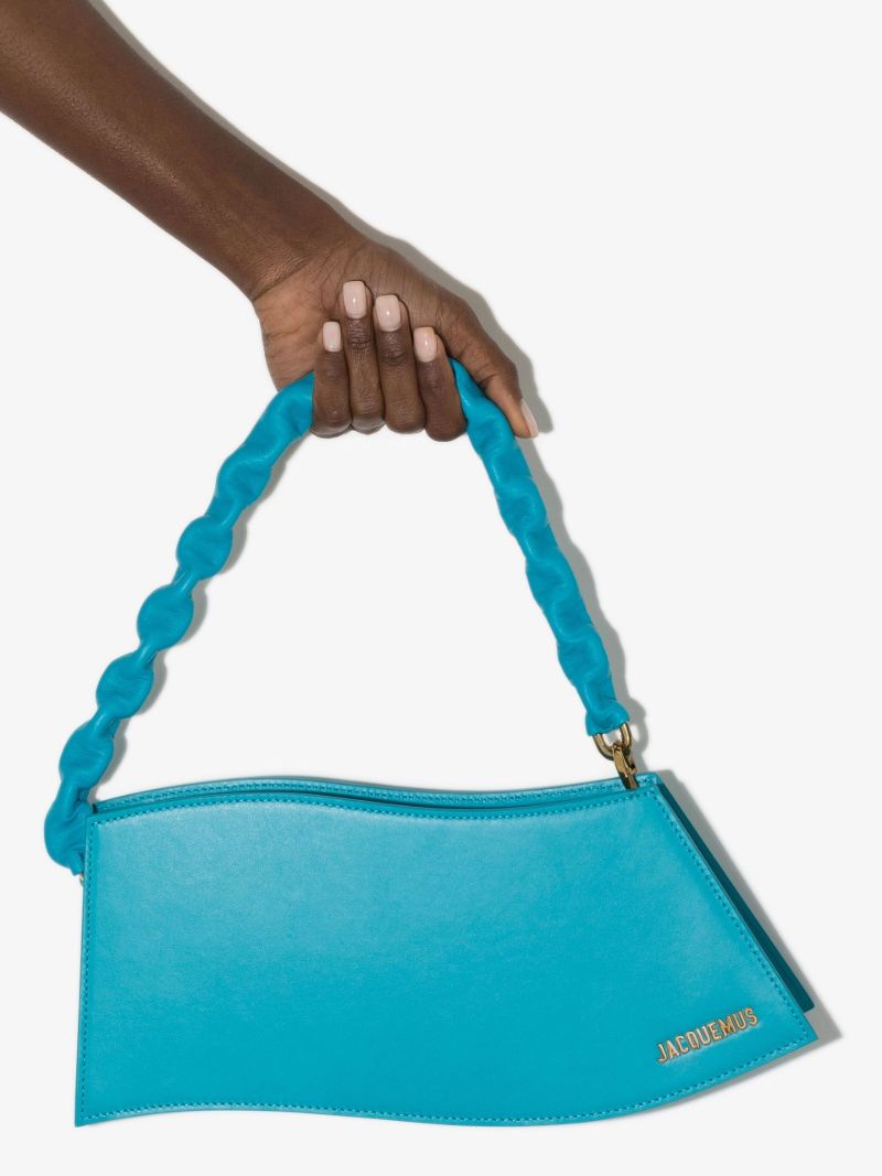 Blue La Vague Leather Shoulder Bag