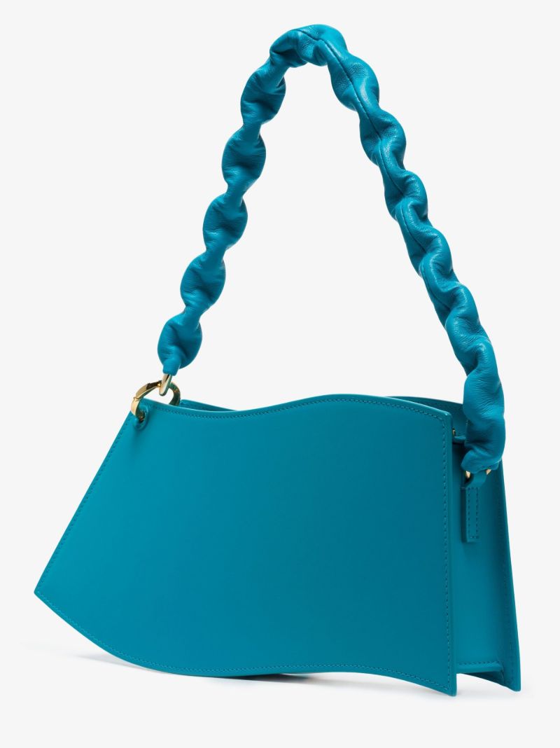 Blue La Vague Leather Shoulder Bag