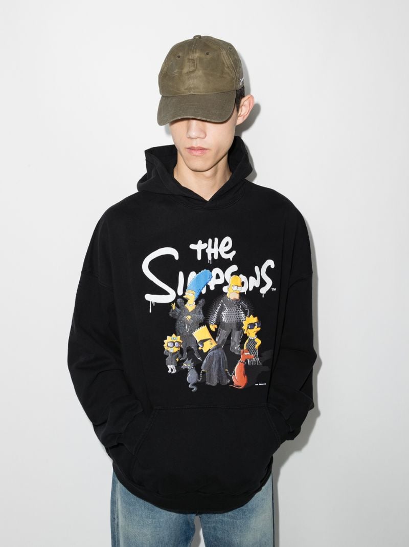 X the Simpsons Print Cotton Hoodie