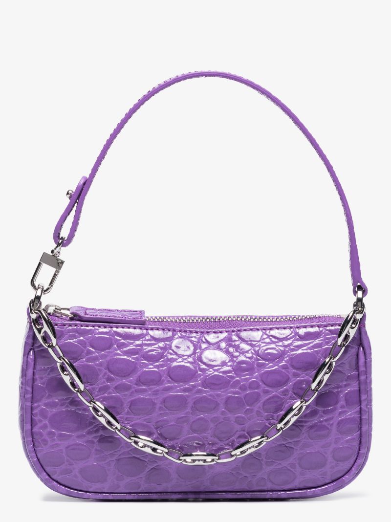 Violet Mini Rachel Mock Croc Leather Shoulder Bag