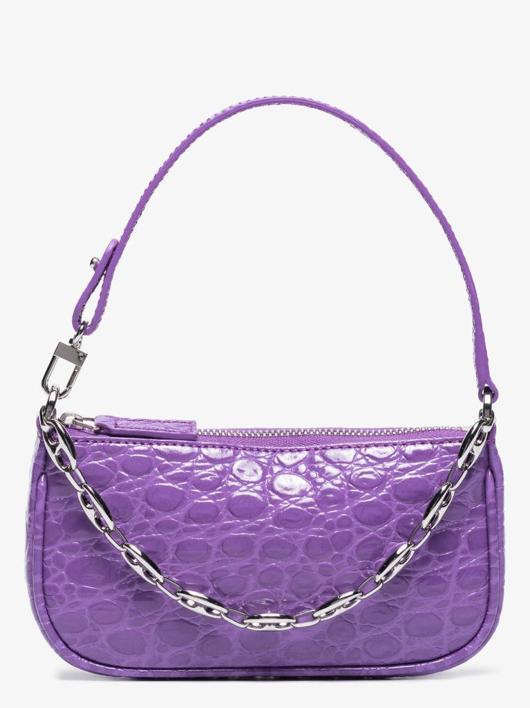 Violet Mini Rachel Mock Croc Leather Shoulder Bag