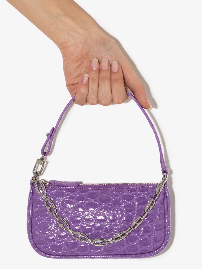 Violet Mini Rachel Mock Croc Leather Shoulder Bag