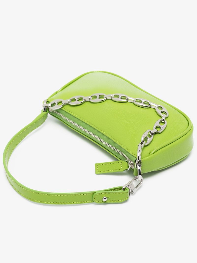 Green Rachel Patent Leather Shoulder Bag