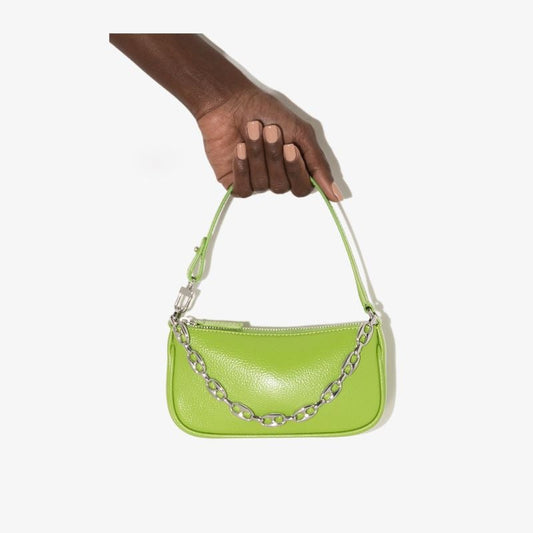 Green Rachel Patent Leather Shoulder Bag