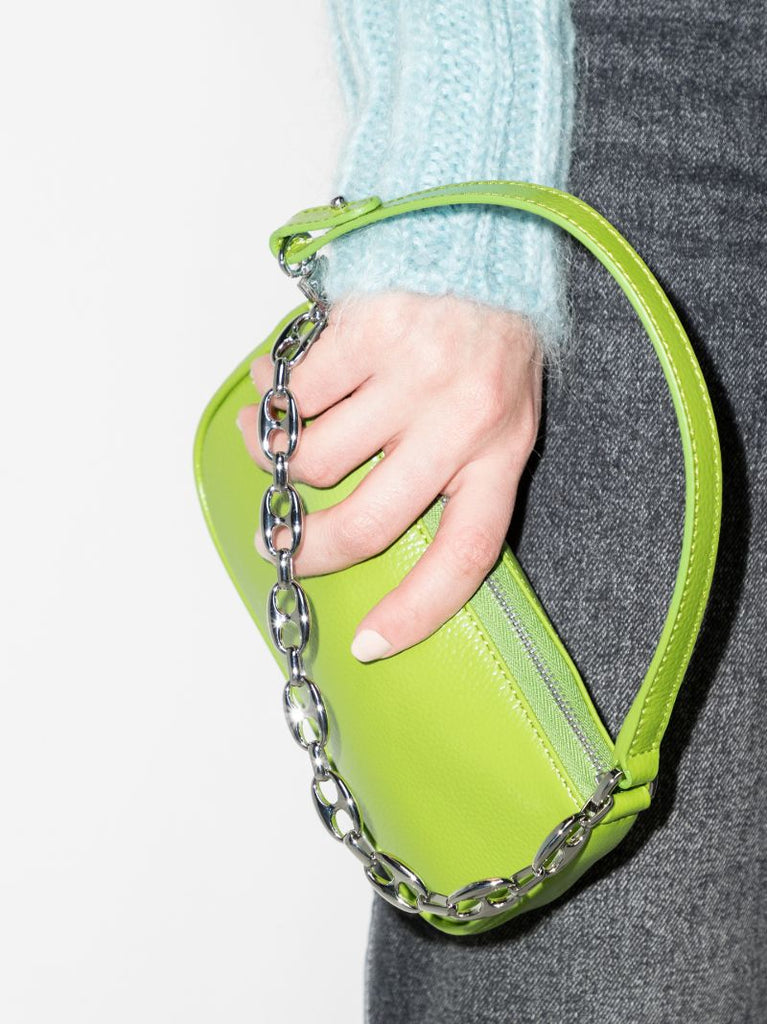Green Rachel Patent Leather Shoulder Bag