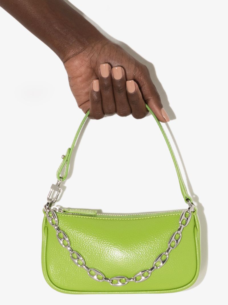 Green Rachel Patent Leather Shoulder Bag