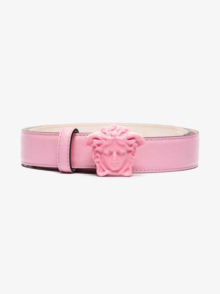 Pink Medusa Buckle Leather Belt