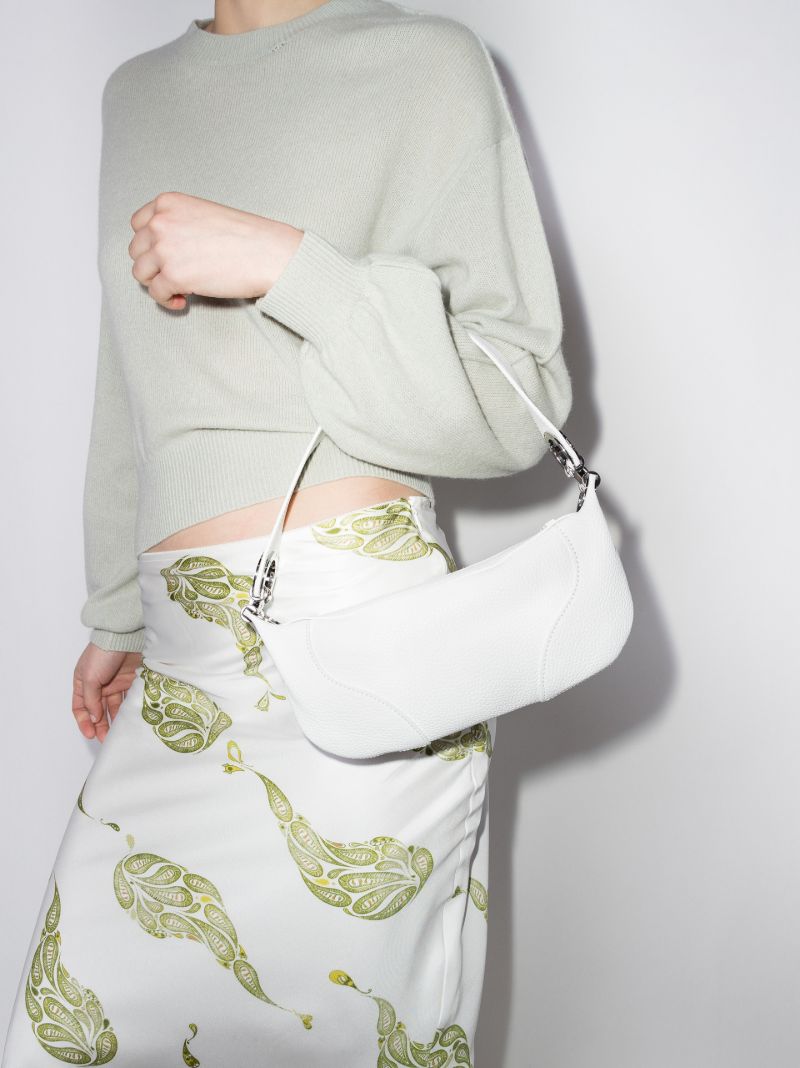 White Amira Mini Leather Shoulder Bag