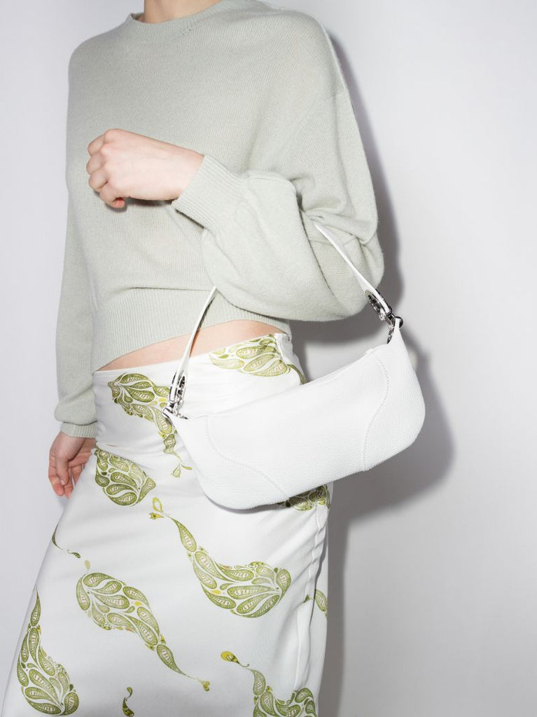White Amira Mini Leather Shoulder Bag