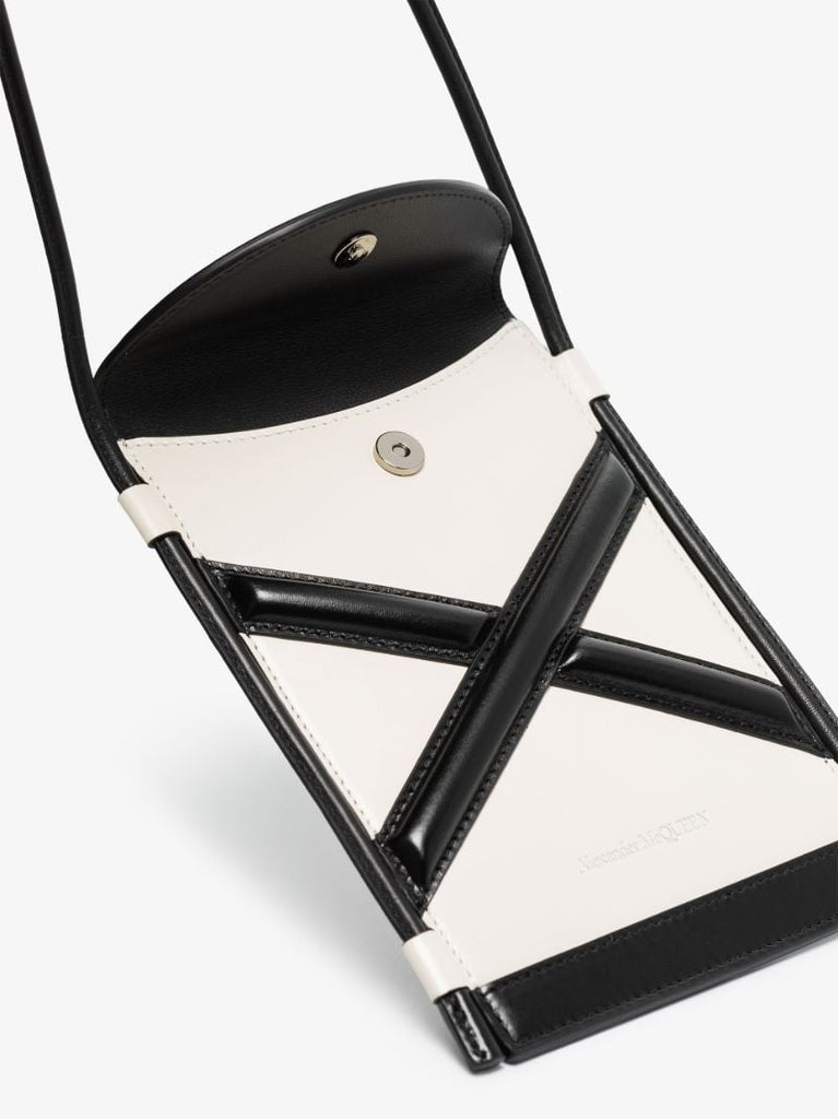 White the Curve Micro Leather Cross Body Bag
