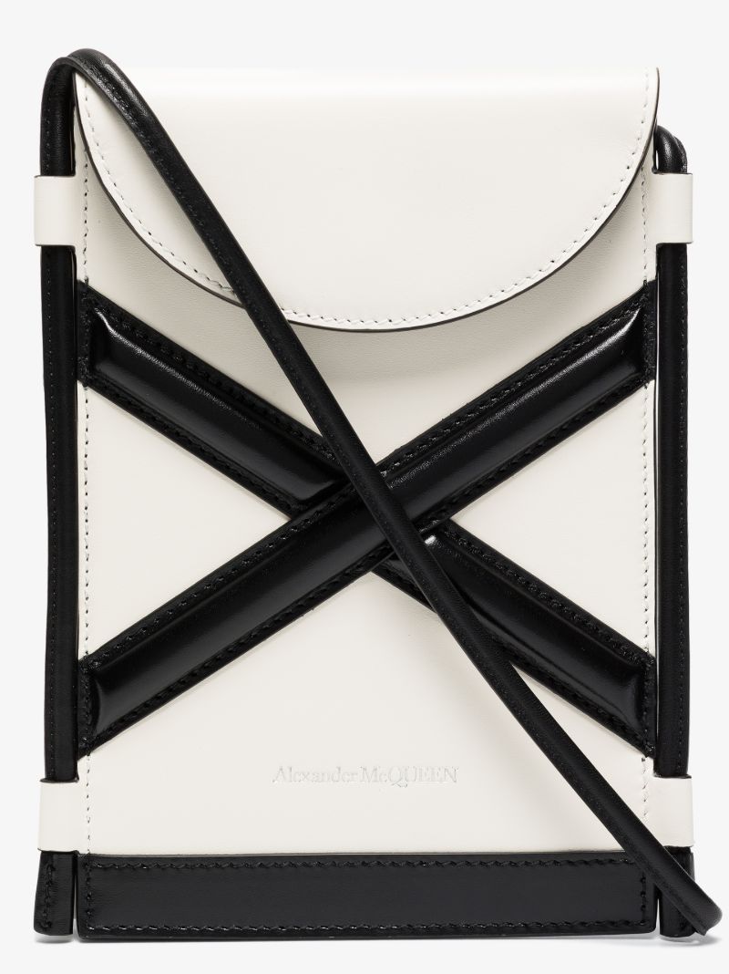 White the Curve Micro Leather Cross Body Bag