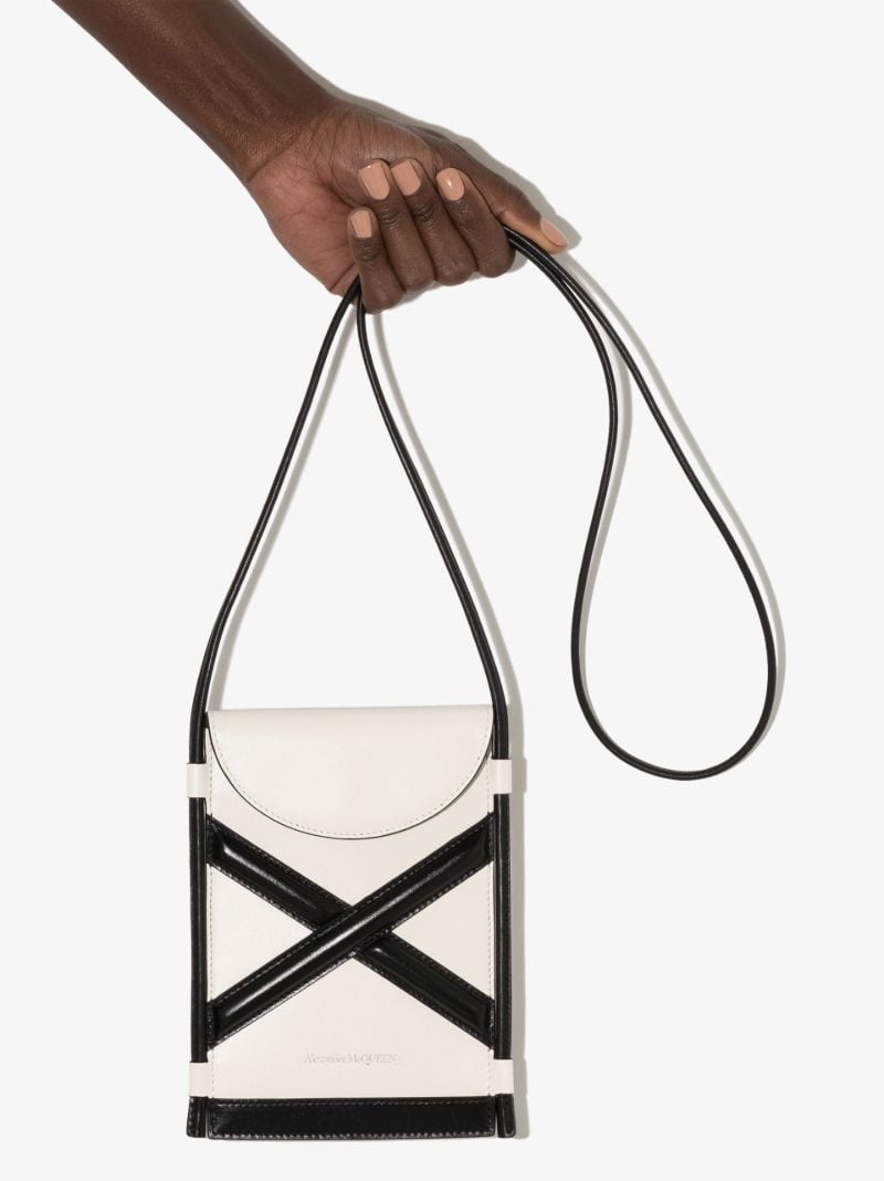 White the Curve Micro Leather Cross Body Bag