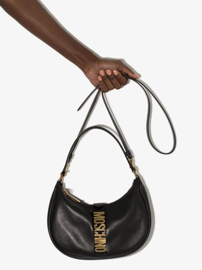Black Hobo Leather Shoulder Bag