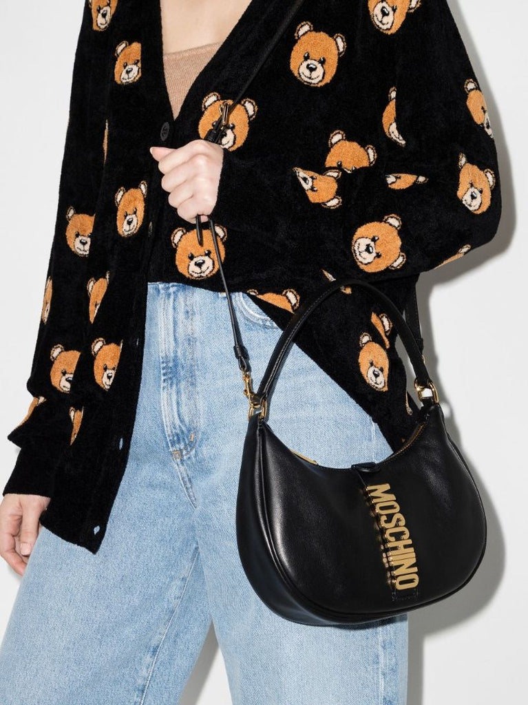 Black Hobo Leather Shoulder Bag